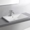 Drop In Modern Bathroom Sink, Rectangular, Ceramic